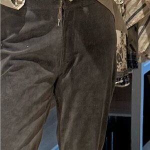 Elegant Women's Suede Pants in Gray